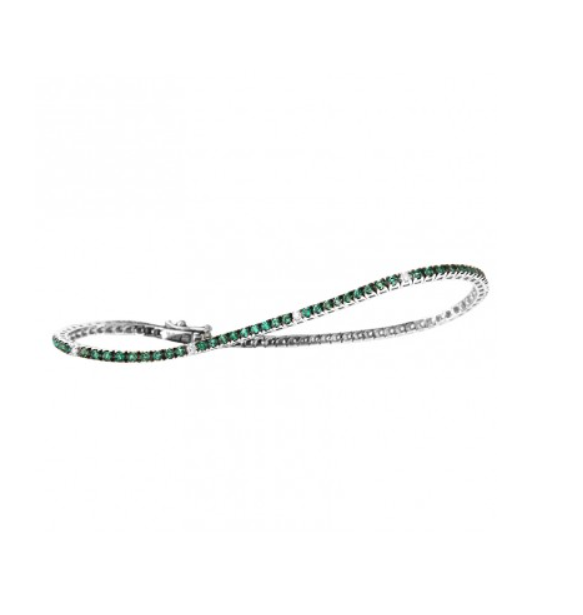 Bracciale Tennis Davite Delucchi Smeraldi Ct E Diamanti Ct