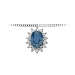 Collana DonnaOro Zaffiro ct 0,80 e Diamanti ct 0,05