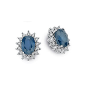 Orecchini DonnaOro Zaffiri ct 1,00 e Diamanti ct 0,08